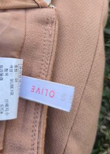 Women’s Beige Button Detail Wrap style Mini Skirt