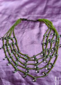 Green Beaded Layered Necklace