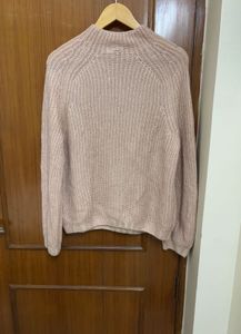 H&amp;M Shiny Peach Cable Knit Sweater