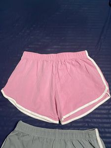 Pink And Grey Shorts