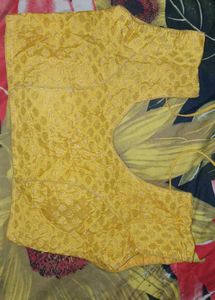 Yellow Readymade Saree Blouse