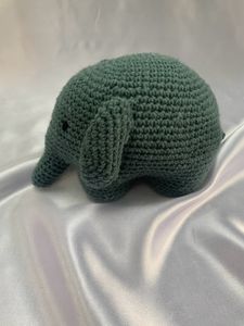 Cute Grey Crochet Plushie Elephant