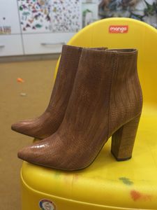 Brown Crocodile Ankle Boots