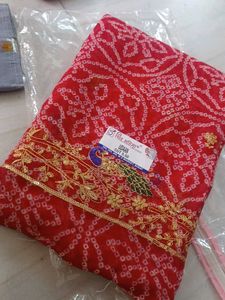 Red Bandhani Saree