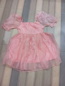 Pink Organza Mini Dress