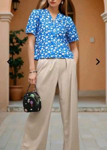 🔥 Shein Blue Floral Top + FREE Dental Floss Pack