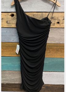 Black DianaVisit Ruched One Shoulder Bodycon Dress