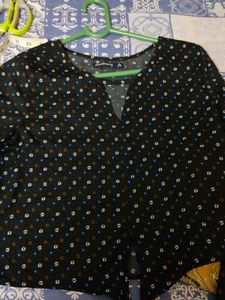 Dressberry Trendy Print Black Crop Top Ov