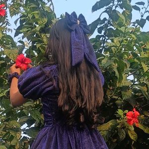 Sparkly Blue Hair Bow with stone work 🤩