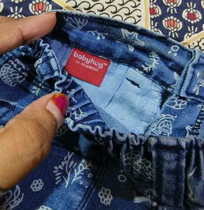 Babyhug Mid Thigh  Blue Shorts