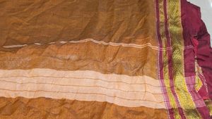 Brown Striped Saree