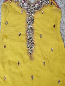 Yellow Embellished Kurta