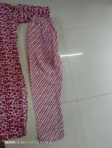 Red Printed Cotton Suit Set