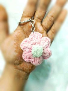 Flower Keychain Made With Premium Yarn