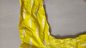 Yellow Embroidered Dress Material