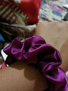 2 Satin Handmade Scrunchie 💜