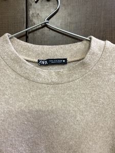 Zara Sweater Top With Puffy Shoulders
