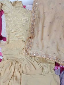 Elegant golden colour Indian suit