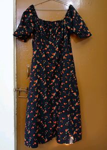 Floral Dress With Slide Slit