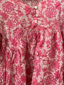 Floral Print Pink Tunic Top