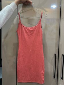 Coral Mini Slip Dress