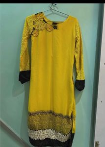 Yellow Embroidered Kurti/Dress
