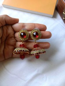 Stone Anti Tarnish Jhumkas