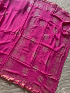 Pink Chiffon Saree