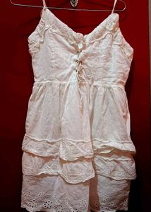 White Eyelet Dress With Free Bag