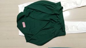 White Jeans With Green Top