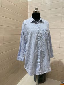 Pintresty Nightwear Shirt Striped Blue
