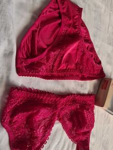 Red Lace Bra &amp; Panty Set