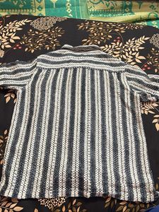 Striped Knit Button-Down