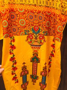 Yellow Printed Kurta