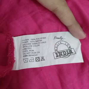 Embroidered Fuschia Pink Kurta