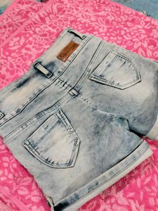 Ice Blue Denim Shorts Like New