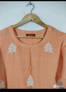 Peach Color Embroderied Kurta