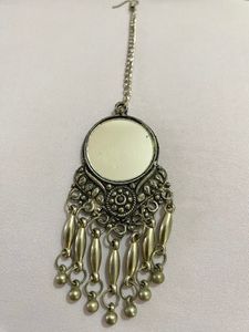 Oxidized Silver Maangtika