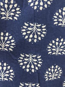 Blue Printed Cotton Dress Size medium