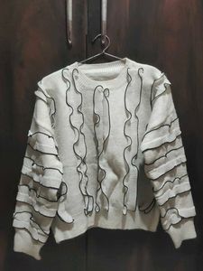 Premium Fancy White Sweater for Women🌼