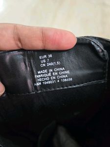 H&amp;M Black Chunky Lace Boots