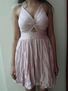 Coquette Floral Pastel Pink Beach Mini Dress