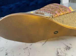 Embroidered Wedge Heel Sandals