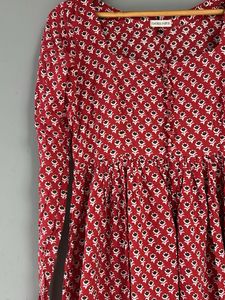 Red Patterned Midi Dress