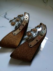 Gold Transparent Heels..
