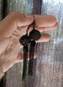 Stylish Black Boho Tassel Earrings for Women