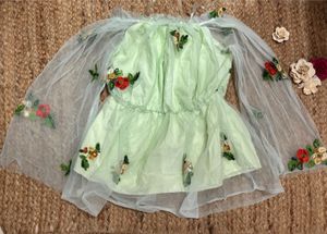 Floral Embroidered Tulle Top