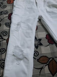 High waisted White Tone Jeans