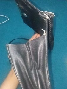 Medium Size Black Golden Sling Bag Girls College