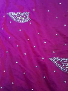 It Is Shimmer Rani Pink Double Shade Work Saree